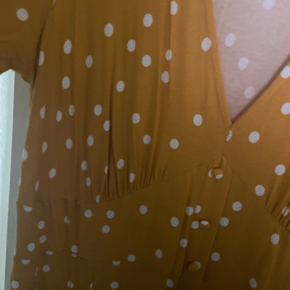 Yellow polka dot maxi dress size 16